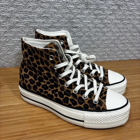 Converse Chuck Taylor All Star Lift Platform Leopard Suede Women’s Sz 7 - Picture 7 of 9
